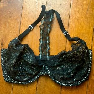 Victoria’s Secret black front clasp bra Excellent! 34DDD
